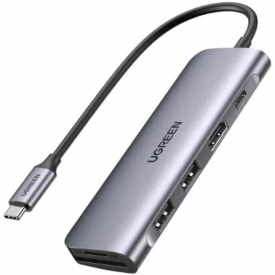 USB-Хаб UGREEN CM195 (70410) USB-C to 3 Ports USB 3.0-A Hub + HDMI + TF/SD. Цвет: серый космос