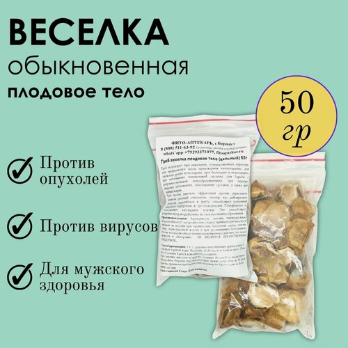 Изображение товара Гриб весёлка "Фито-Аптекарь" против доброкачественных и злокачественных опухолей, плодовое тело цельный 50г