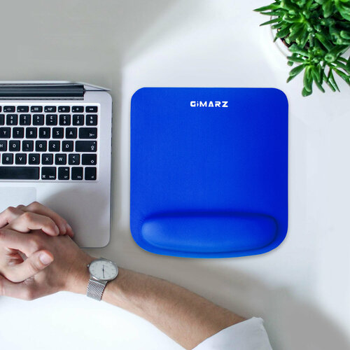 Коврик для мышки Gimarz, кожаный, с подушкой, игровой, черный, 23 см x 25 см