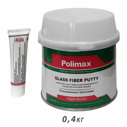 Шпатлевка со стекловолокном GLASS MICRO зеленая POLIMAX (0,31кг)