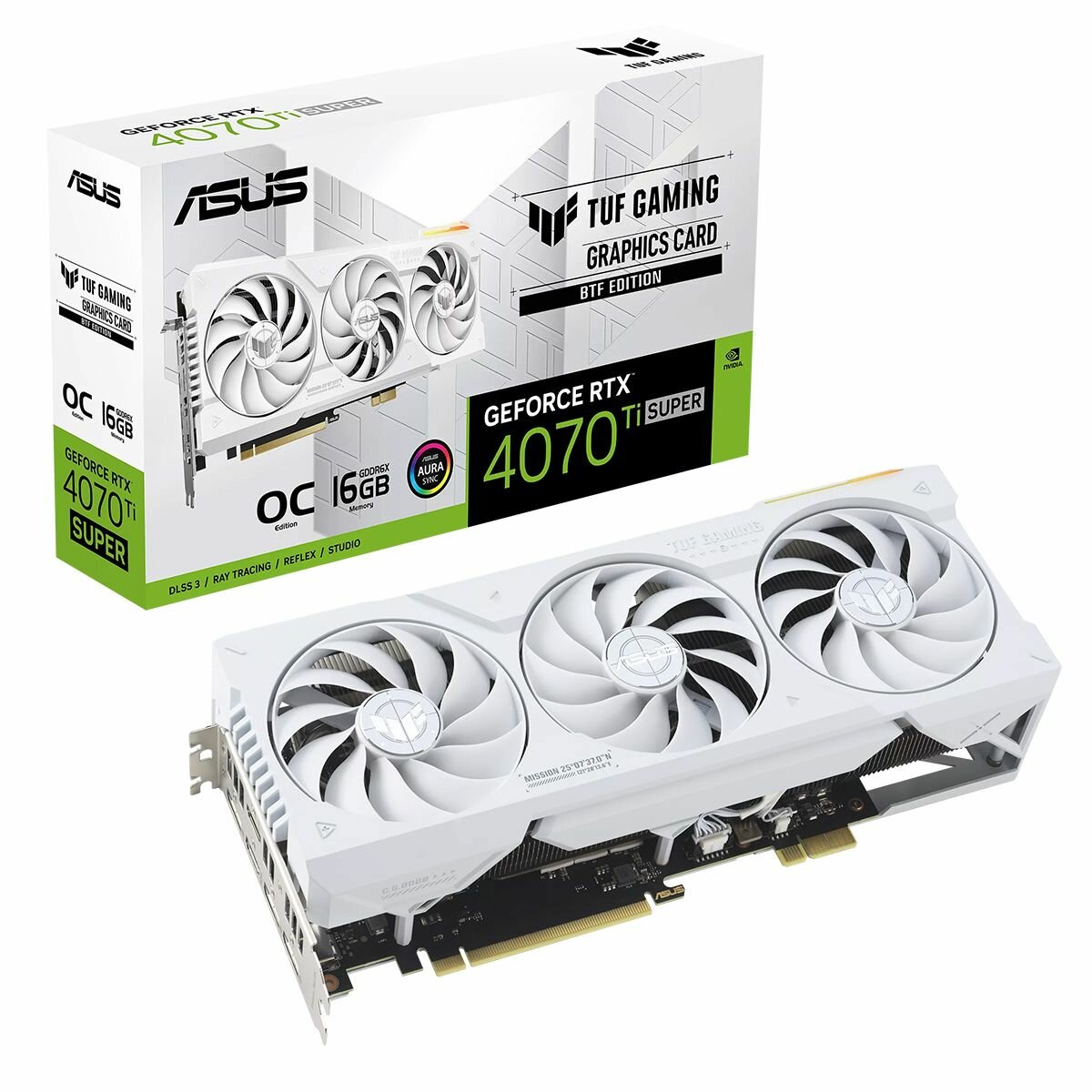 Видеокарта ASUS TUF-RTX4070TIS-O16G-BTF-WHITE //RTX4070TIS , HDMI*2, DP*3,16G, D6X