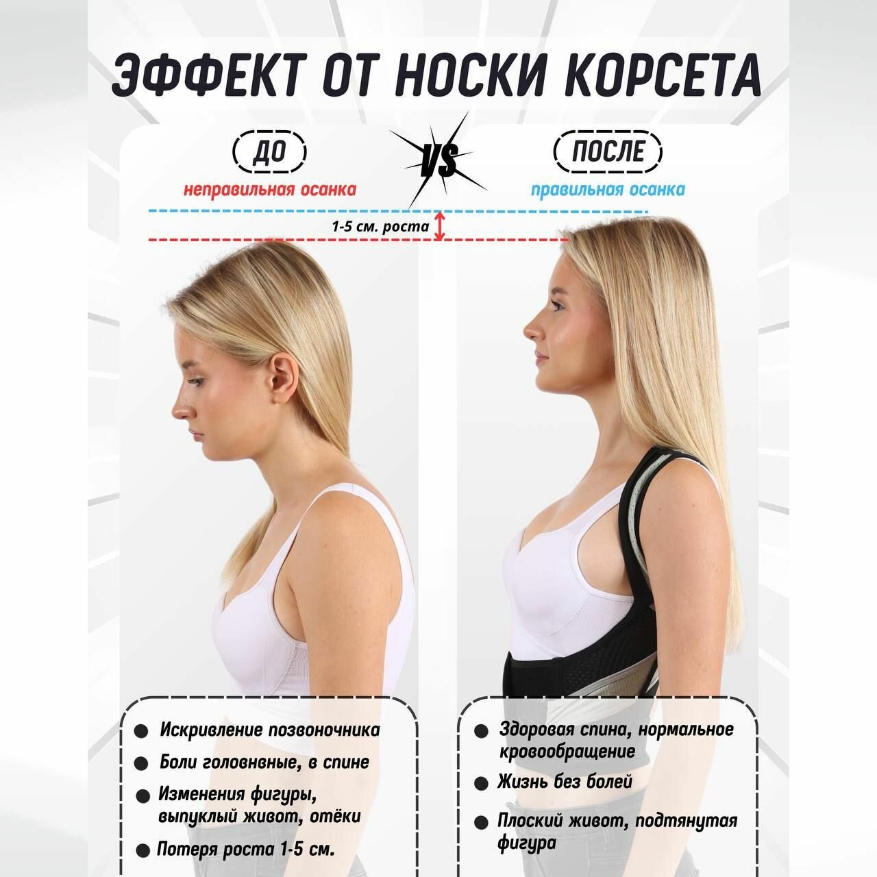 Изображение Ортопедический корсет, для постоянного ношения, универсальный, размер M