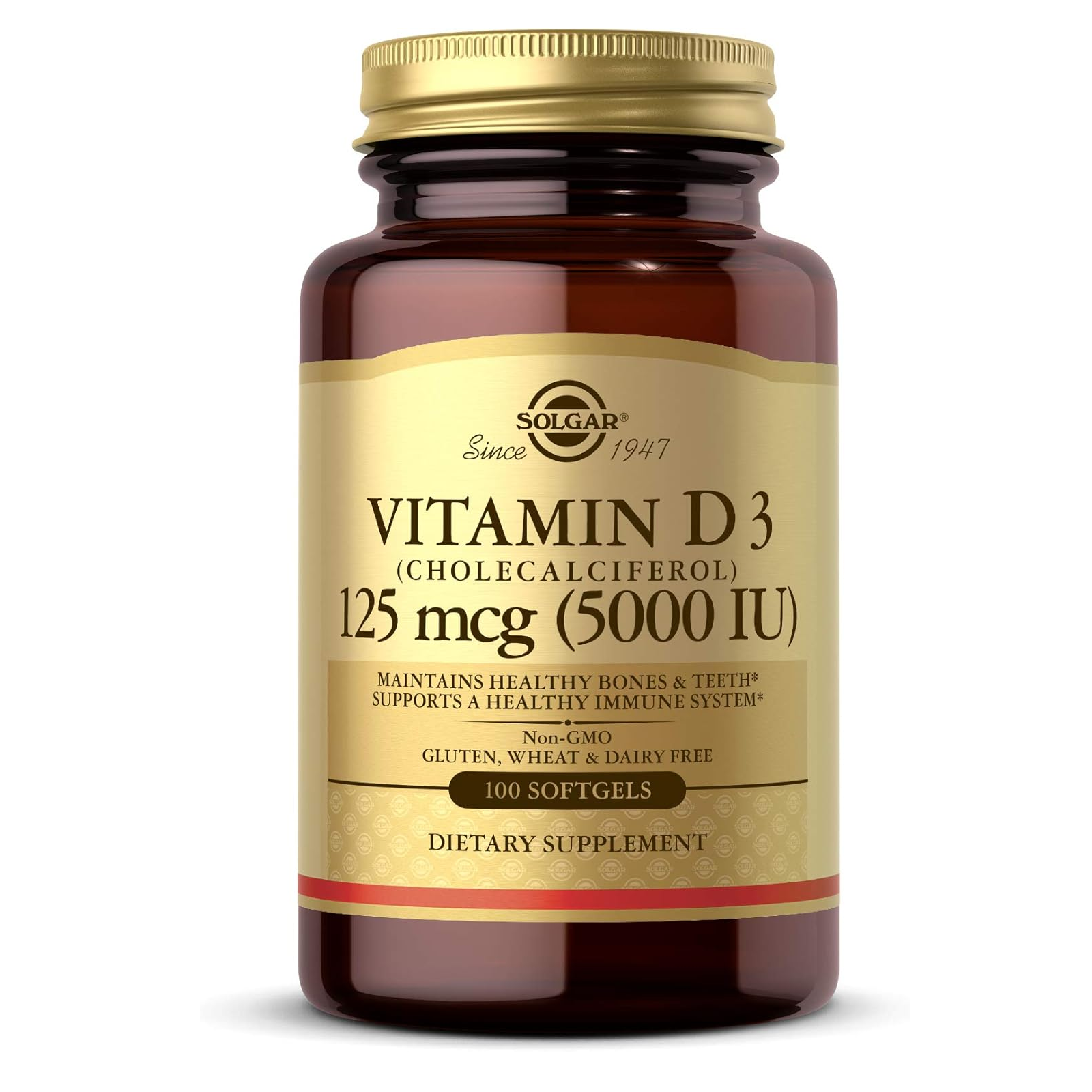 Капсулы SOLGAR Vitamin D3 (Cholecalciferol) 5000 МЕ, 100 шт.