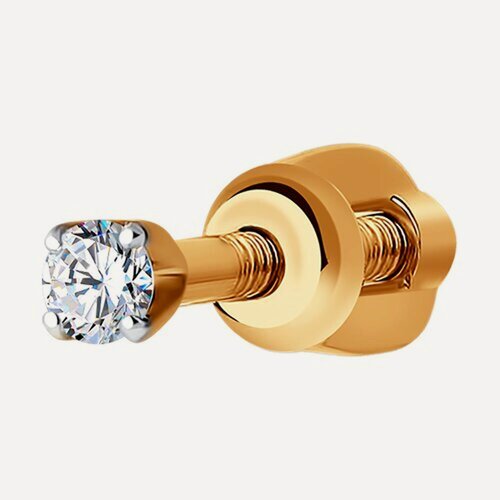 Изображение товара Моносерьга, красное золото, 585 проба, бриллиант