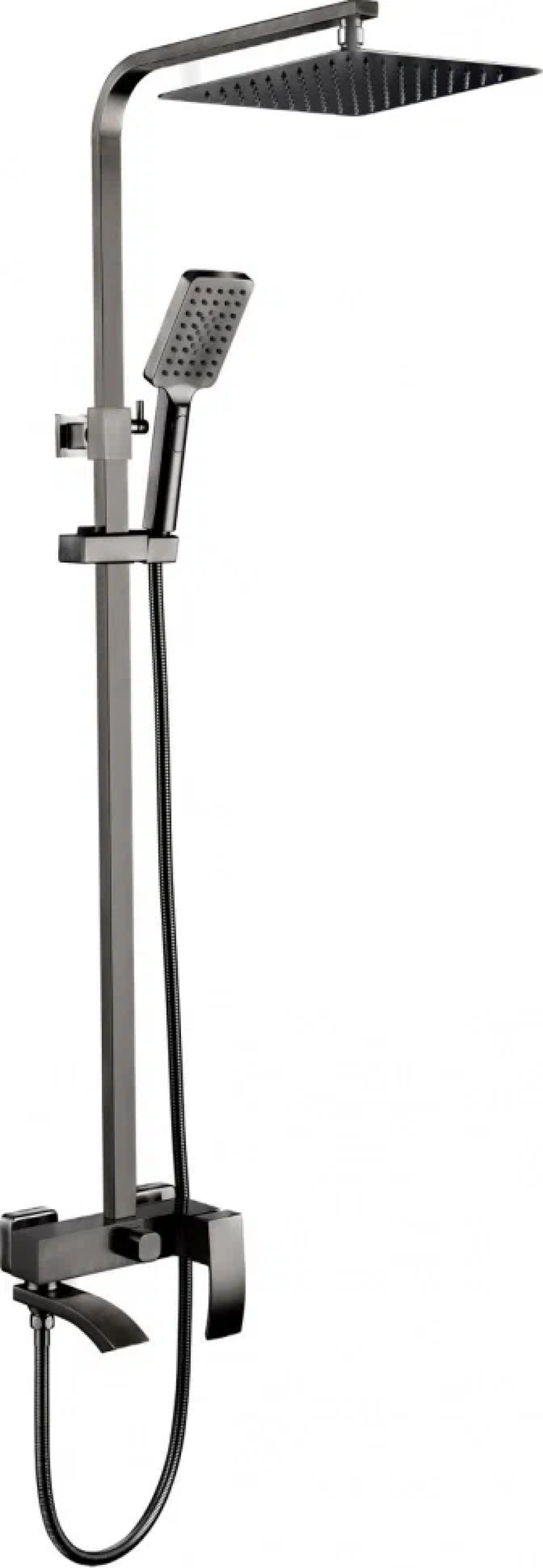 Душевая система, тропический душ, лейка, смеситель, латунь, Grocenberg GB7007-1 Графит