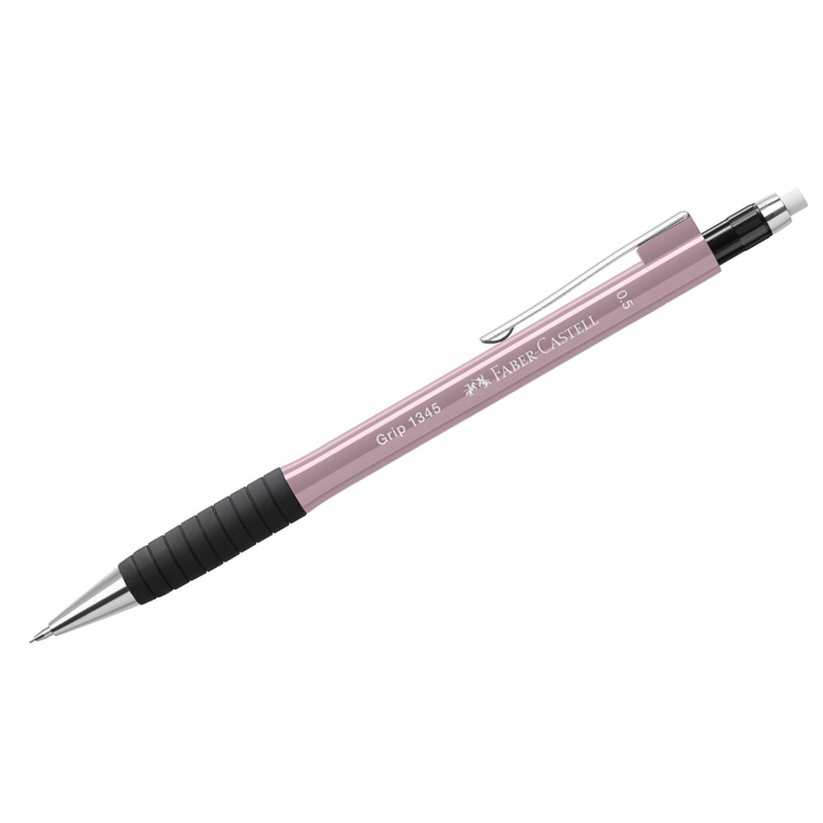Карандаш механический Faber-Castell Grip 1345 (В, 0.5мм, с ластиком, автоподача, дымчато-розовый) (134527), 1шт.