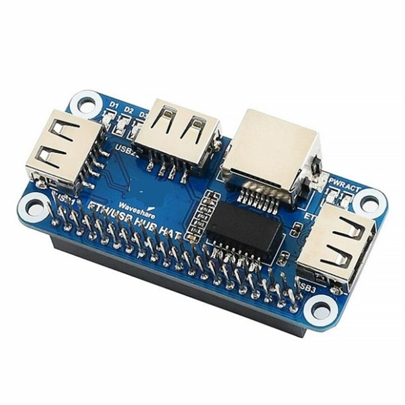 Плата расширения USB-RJ45 Ethernet Port 3 HUB HAT для Raspberry Pi 4 Model B 3B + Zero W WH 1.3
