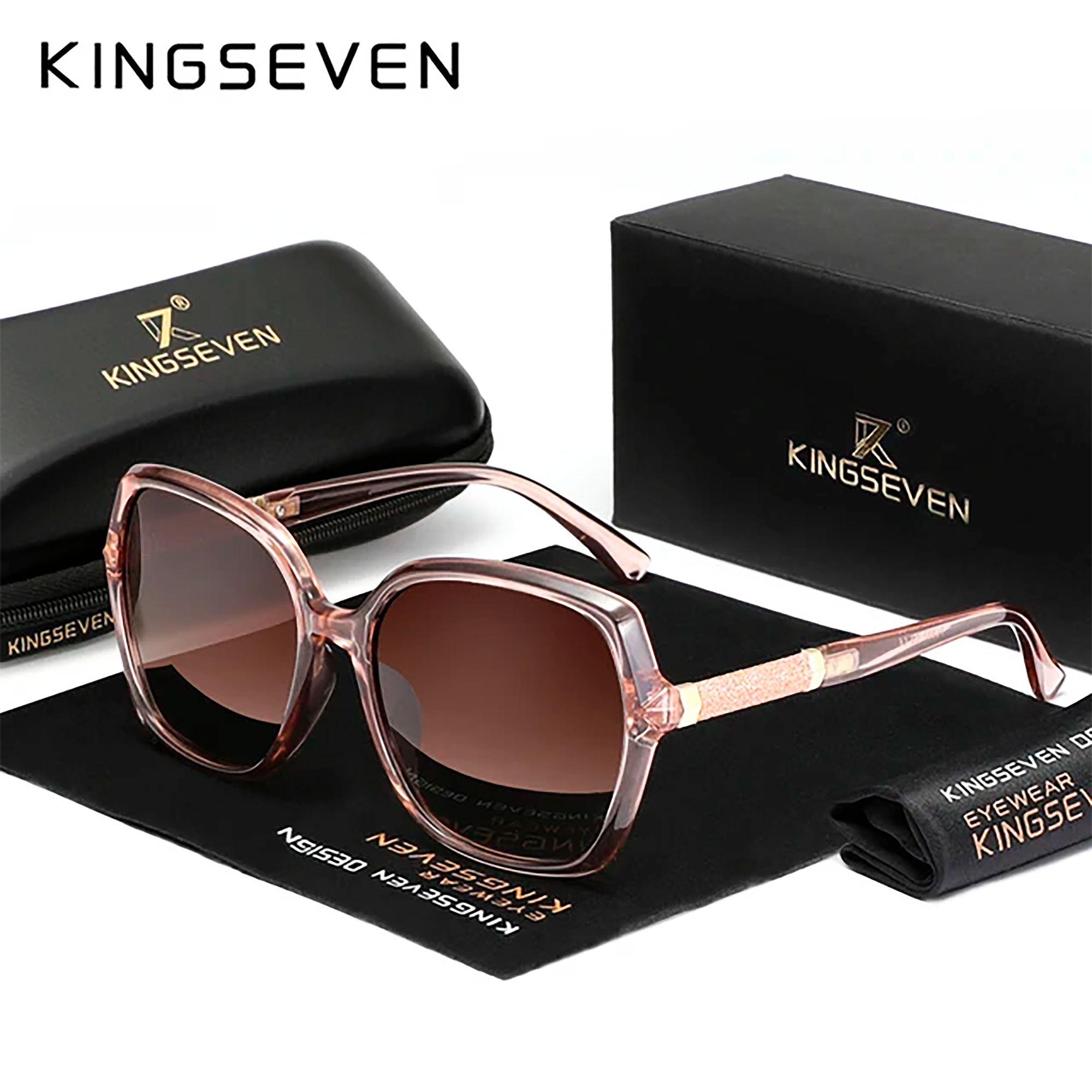 Солнцезащитные очки KINGSEVEN, пыльно-розовый