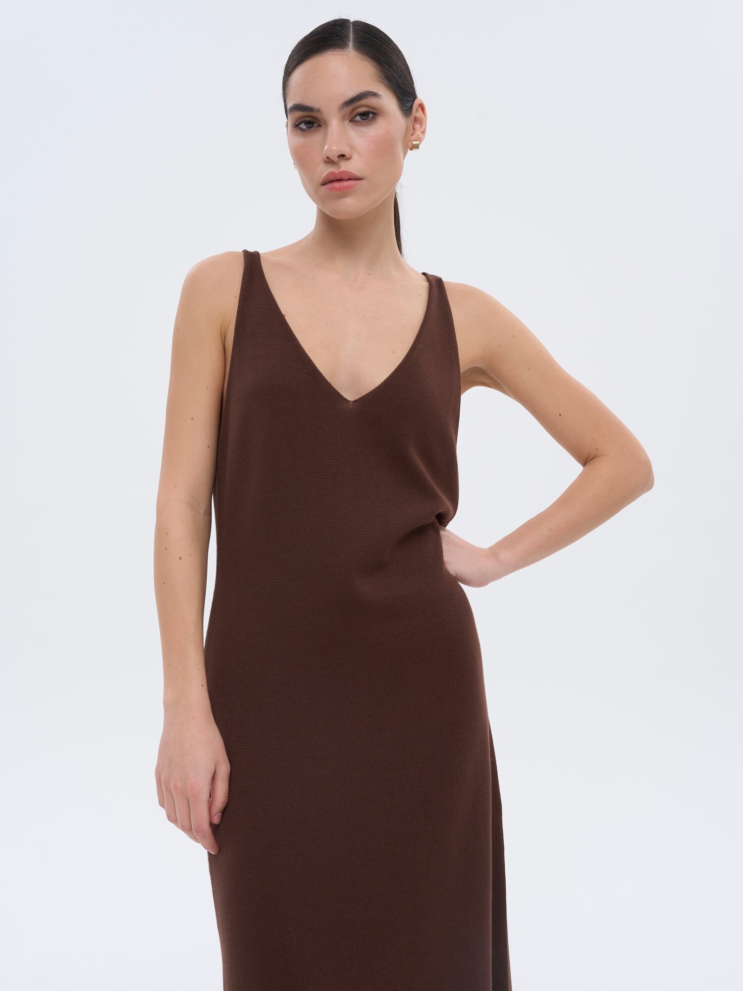 Платье KIVI CLOTHING, размер 40-42, Шоколадный