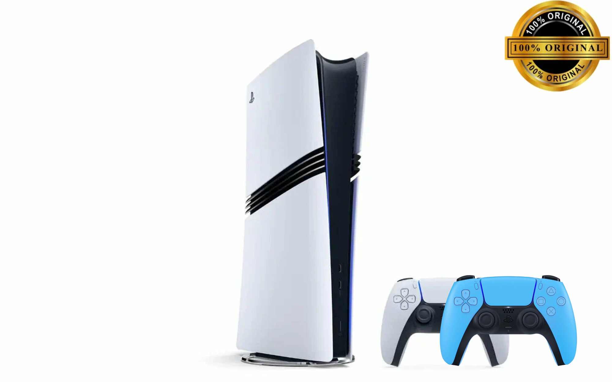 Игровая приставка Sony PlayStation 5 Pro Digital Edition, 2Tb SSD, белый, 2 геймпада (белый и голубой)