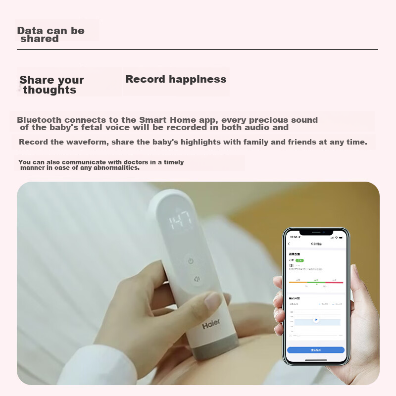 Фетальные Допплеры Haier Fetal Heart Monitor, Fetal Doppler, Maternity Home And Medical Monitoring Device, Bluetooth Integrated Gift Box Edition