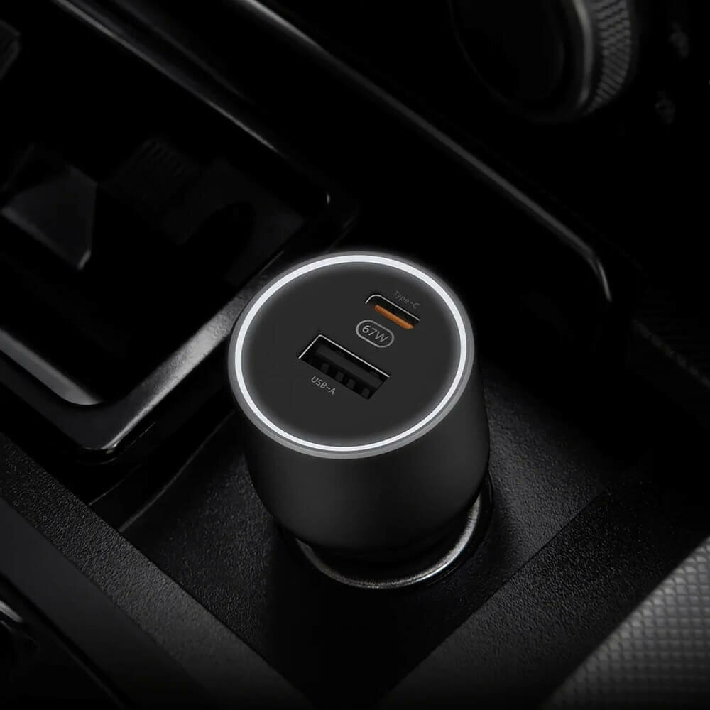 Автомобильное зарядное устройство Xiaomi 67W Car Charger черный: интеграция с удобными сервисами для водителя