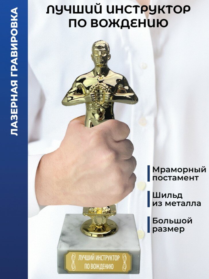 Подарки Большая статуэтка фигура "Лучший инструктор по вождению" (24 см)
