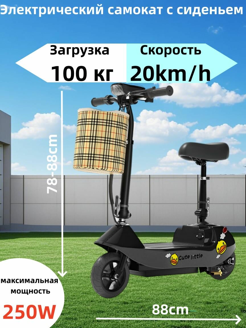 Электросамокат 7B999FC0014E4DA29D27842E5BC2FB74, черный матовый