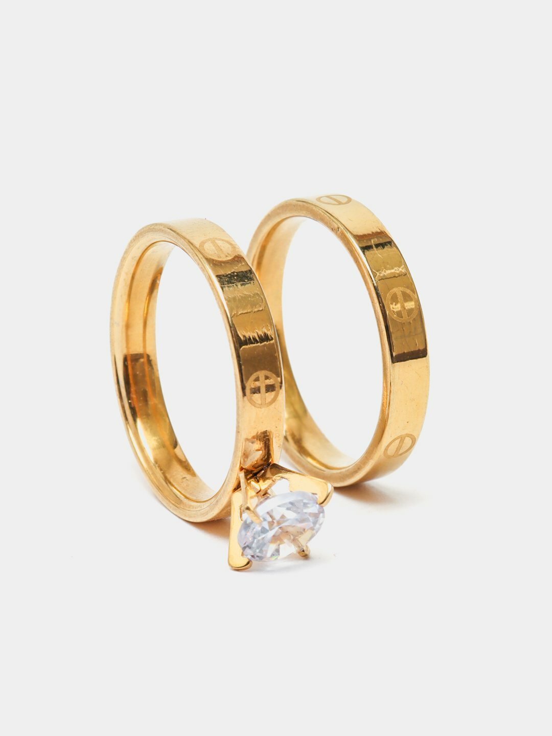 Набор колец, размер 18, бежевый