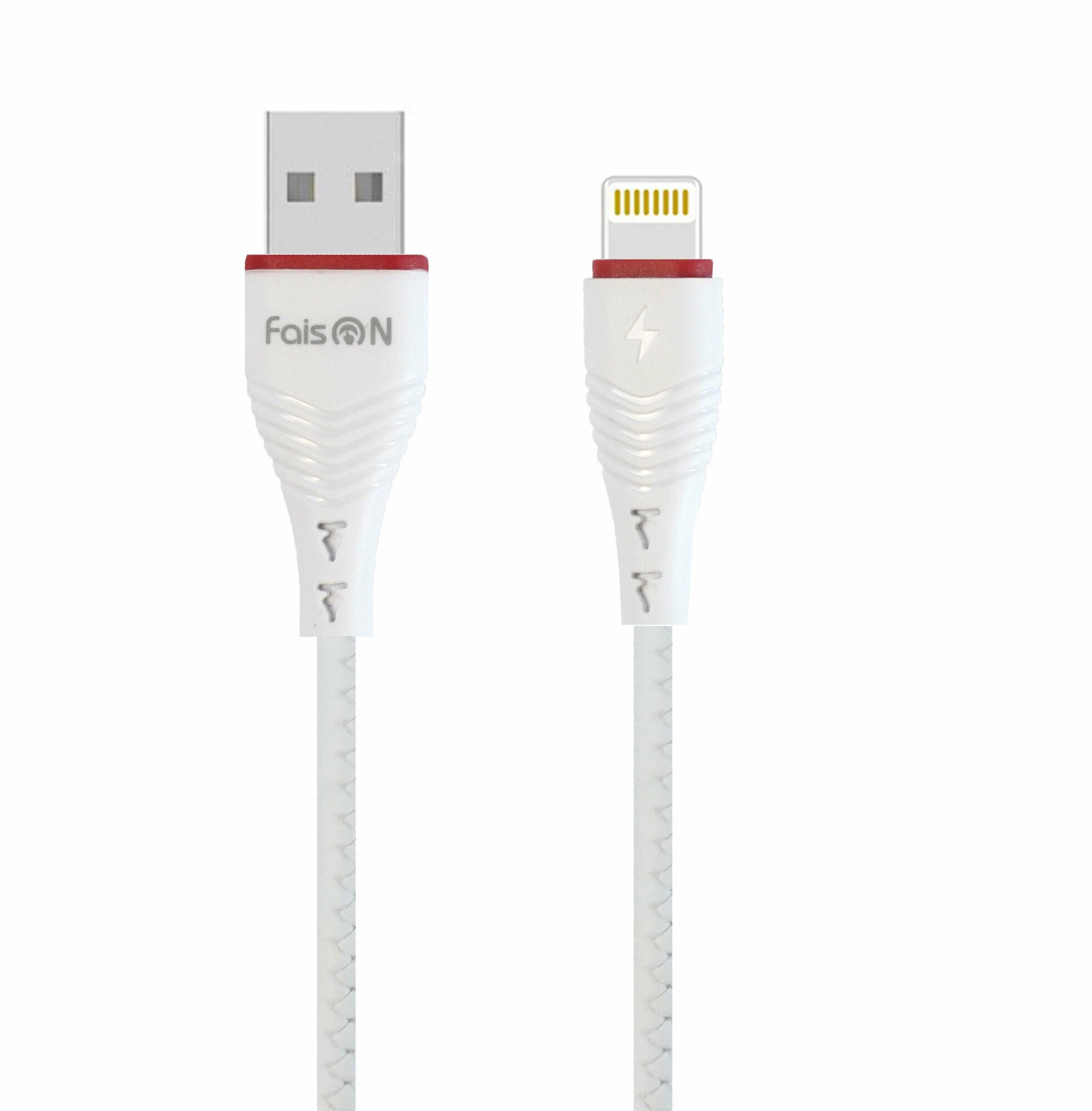 Кабель USB - 8 pin FaisON K-81 Rubber 1.0м 2.4A цвет: белый