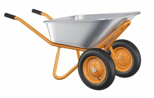 Тачка строительная БТМ (250 кг 100л 08мм 2 колеса 325х8/20 оранжевая)