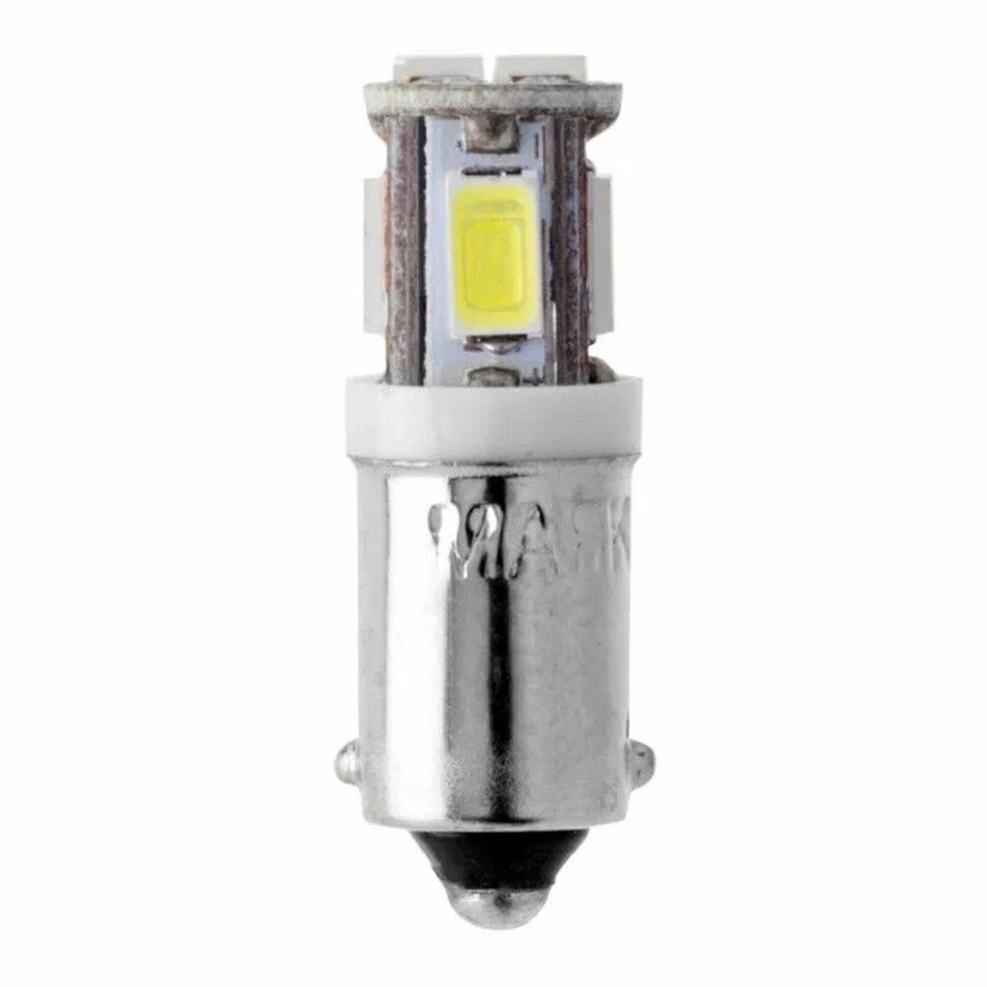 Лампа светодиодная сигнальная T4W 12V T8 BA9S White, маяк 12T8W6SMD5630 (1 шт.)