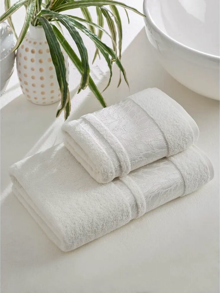 Набор полотенец METEOR ZEREN (50х90-1 шт, 70х140-1 шт.) кремовый