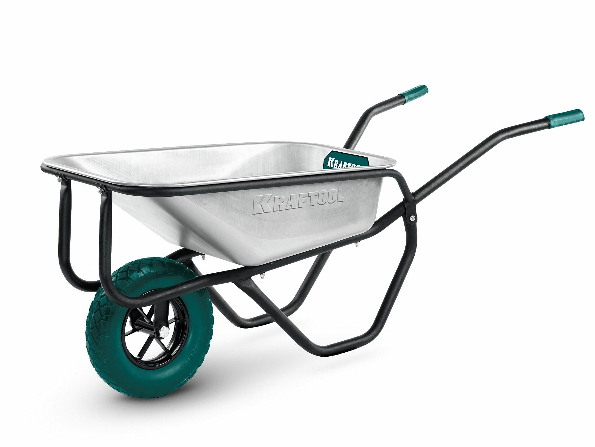 Тачка строительная KRAFTOOL MAXDrive-1 110 л 260 кг одноколесная трубный усилитель кузов 09 мм полиуретановые колеса 39862