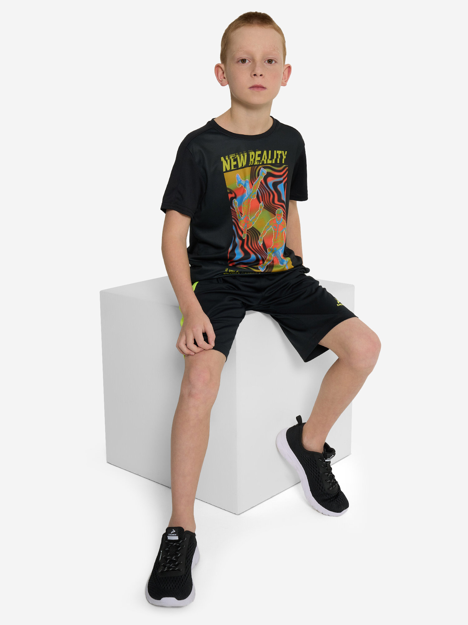 Футболка Demix, размер 146-152, черный — фото 1