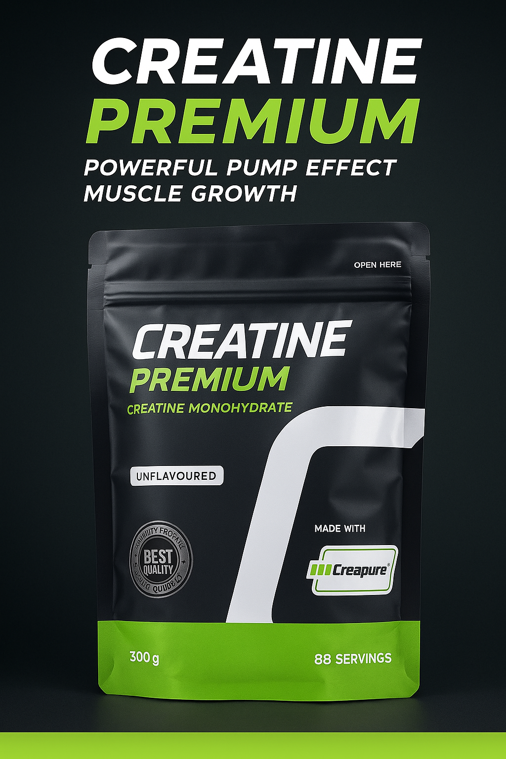 Креатин моногидрат Progress Nutrition Creatine Premium Creapure 300 г, без вкуса