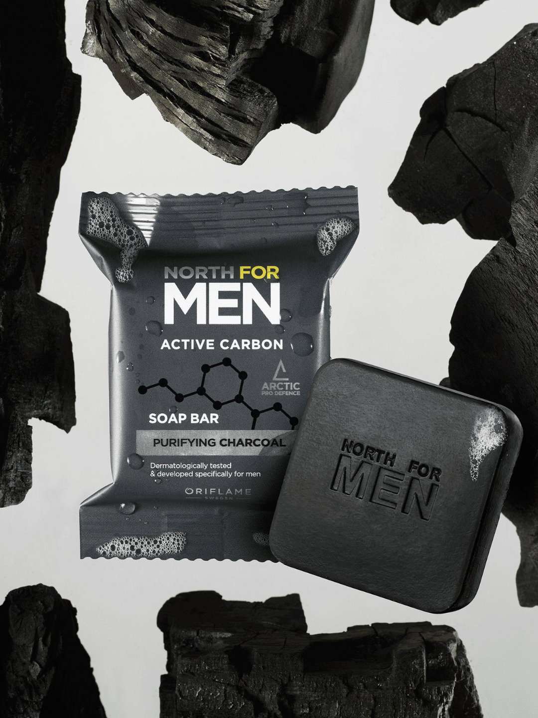 Мыло мужское Oriflame North For Men "Active Carbon", для тела