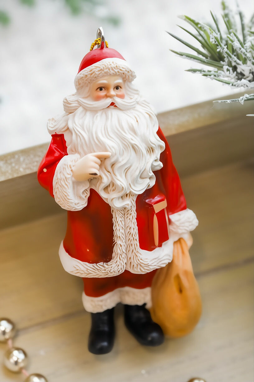 Ёлочная игрушка санта - добрые традиции, полистоун, 9 см, Winter Deco 1001084