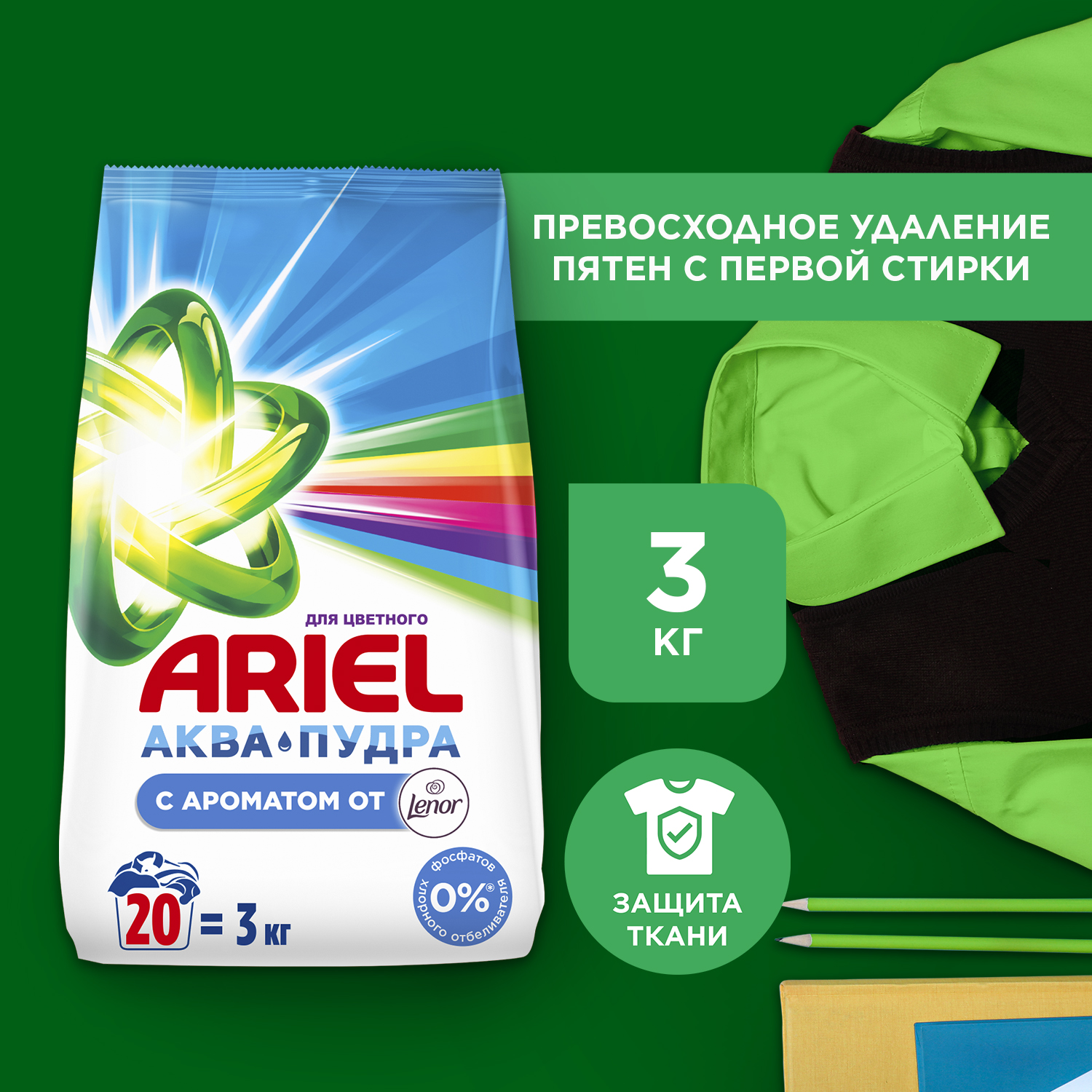 Стиральный порошок Ariel Ariel Автомат 2 в 1 Lenor эффект