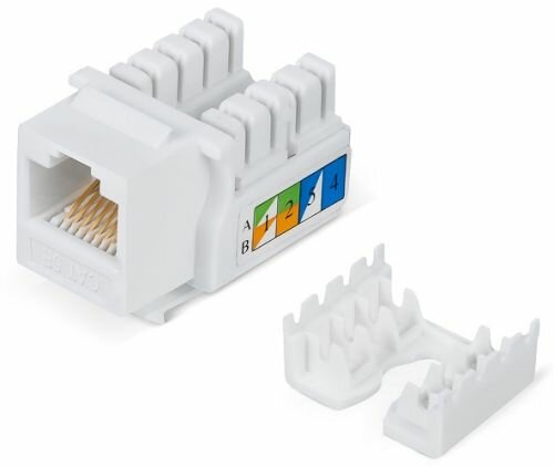 Модуль Cabeus KJ-RJ45-Cat.5E-90 (вставка) Keystone Jack RJ-45 категория 5e заделка тип 110 белая