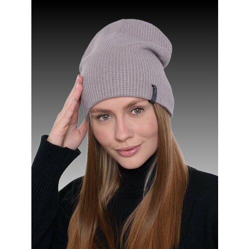 фото Шапка бини шапка бини "кальчуга", размер 55/58, белый, серый stile