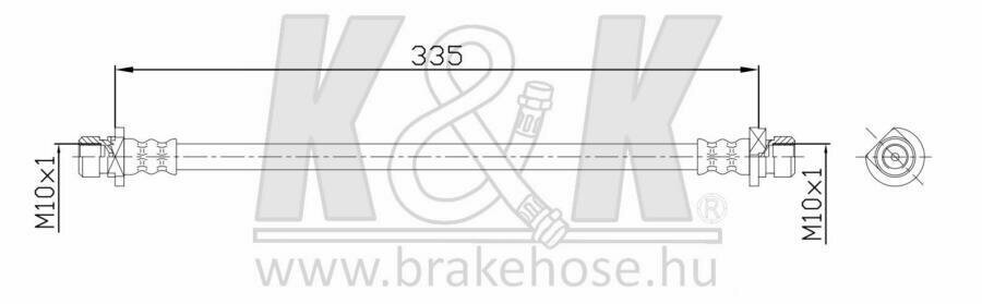 K&K FT5162 Шланг тормозной HONDA Jazz (GD) 1.2 1.4 03.02-