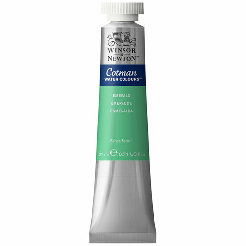 Акварель художественная Winsor&Newton Cotman, 21мл, туба, изумрудный - 3 шт.