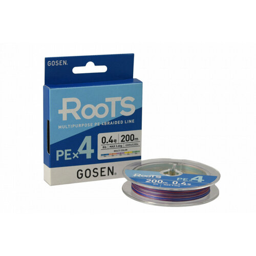 шнур gosen roots pe x4 multi color 200м 1 5 gmr452015 Шнур Gosen ROOTS PE X4 Multi Color 200м #1