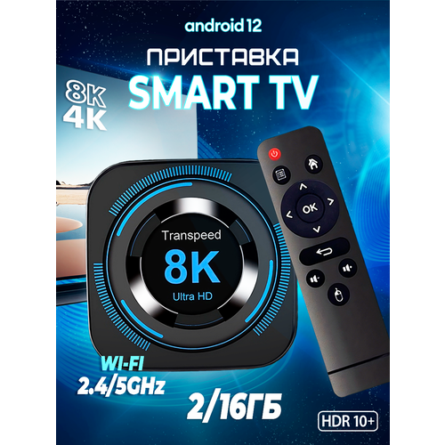 Приставка для телевизора Transpeed 8k Smart TV Box 3100₽