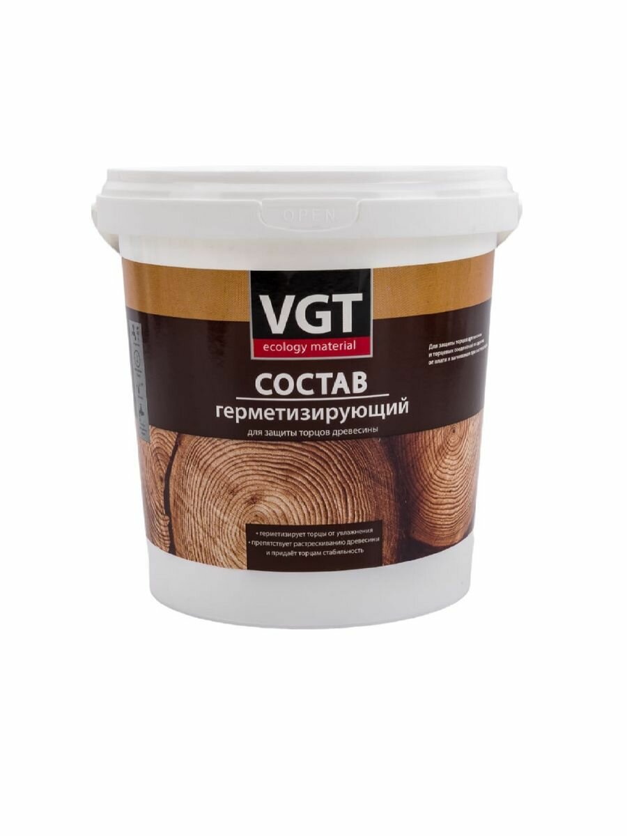 Состав герметизирующий VGT для защиты торцов древесины 0.9 кг