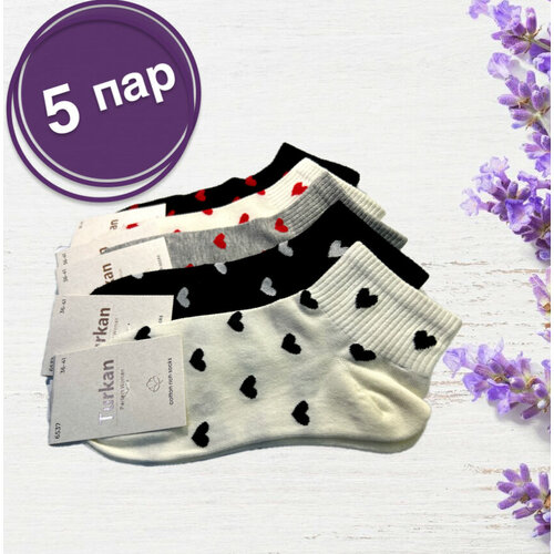 Носки Turkan, 5 пар, размер 36-41, черный, белый, серый носки turkan 5 пар размер 36 41 черный серый белый