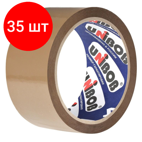 Комплект 35 рул, Клейкая лента 48х66х Unibob 400 коричневая