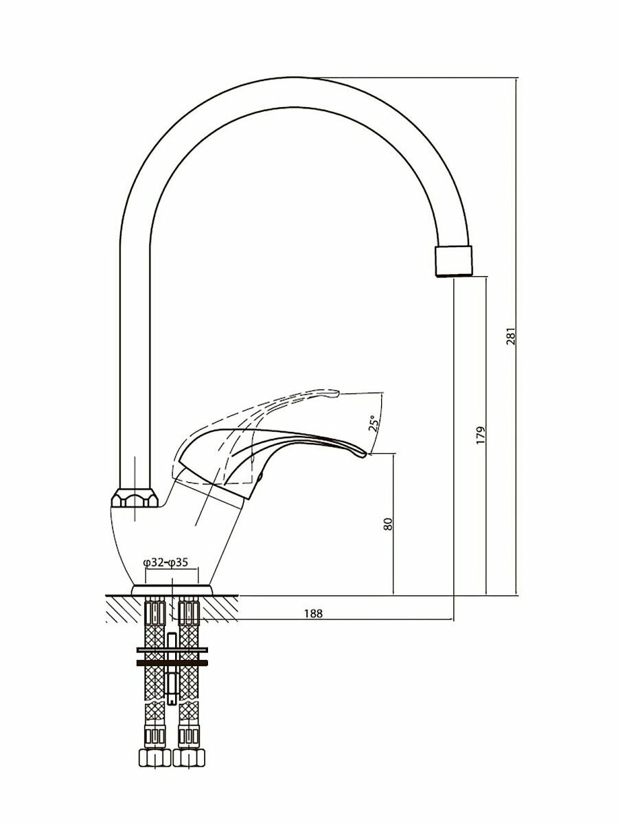 Смеситель для кухни Esko Riga RG 519 - фото №4