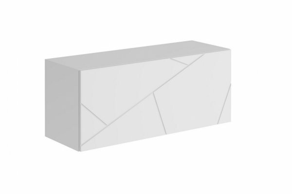 Шкаф навесной ШН-003 "гранж" - Белый (Шагрень) / Белый Софт матовый