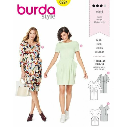 Выкройка Burda 6224 - Женская (платья) выкройка burda 6224 женская платья