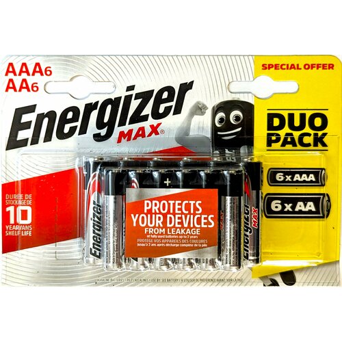 Батарека Energizer MAX 6xAAA + 6xAA, в упаковке всего 12шт.