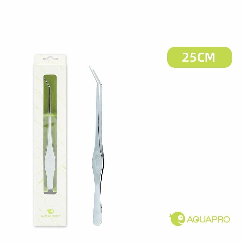 Пинцет aquapro с загнутым кончиком, 25 см