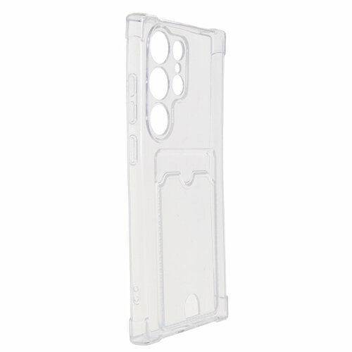 Чехол Zibelino для Samsung Galaxy S24 Ultra 5G Silicone Card Holder защита камеры Transparent ZSCH-SAM-S24-ULT-CAM-TRN чехол zibelino для apple iphone 12 silicone card holder защита камеры transparent zsch iph 12 cam trn