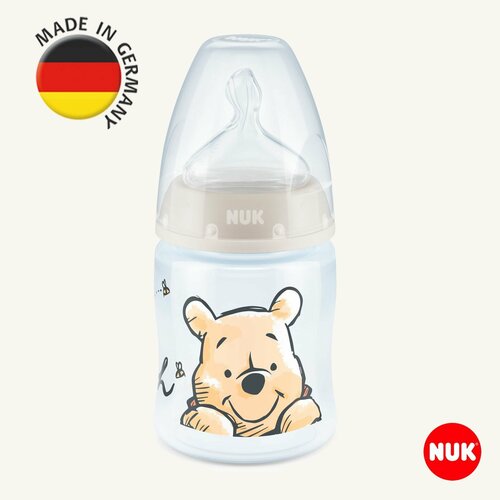 NUK FIRST CHOICE + Бутылочка из полипропилена с индикатором температуры 150 мл с соской из силикона с отв. М, разм.1