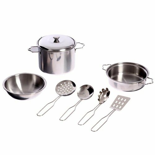 Набор металлической посуды «Поварёнок», 8 предметов набор крупной посуды для кухни поварёнок