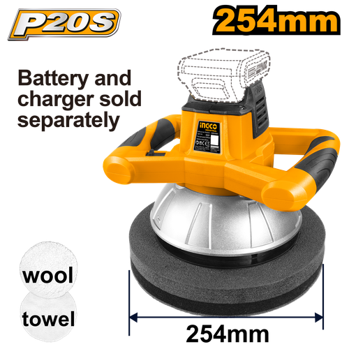 Аккумуляторная полировальная машина INGCO COPLI2001 INDUSTRIAL