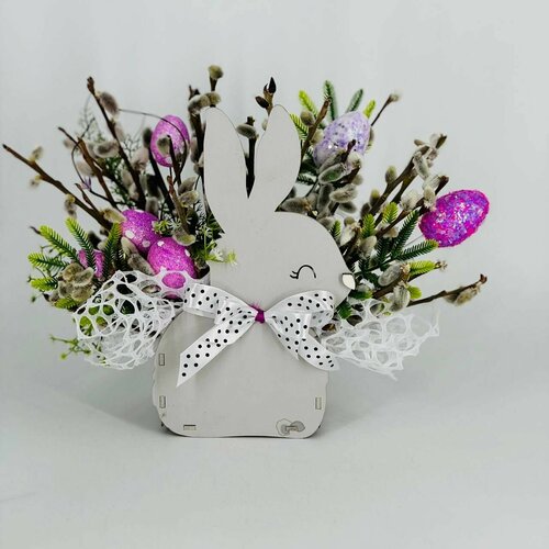 Кашпо зайка с живой вербой 4580₽