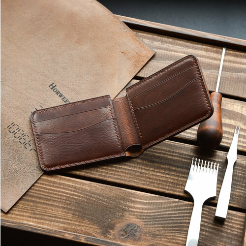 Бумажник kushnerov, фактура глянцевая, коричневый