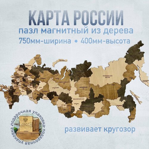 Карта России магнитная (пазл)